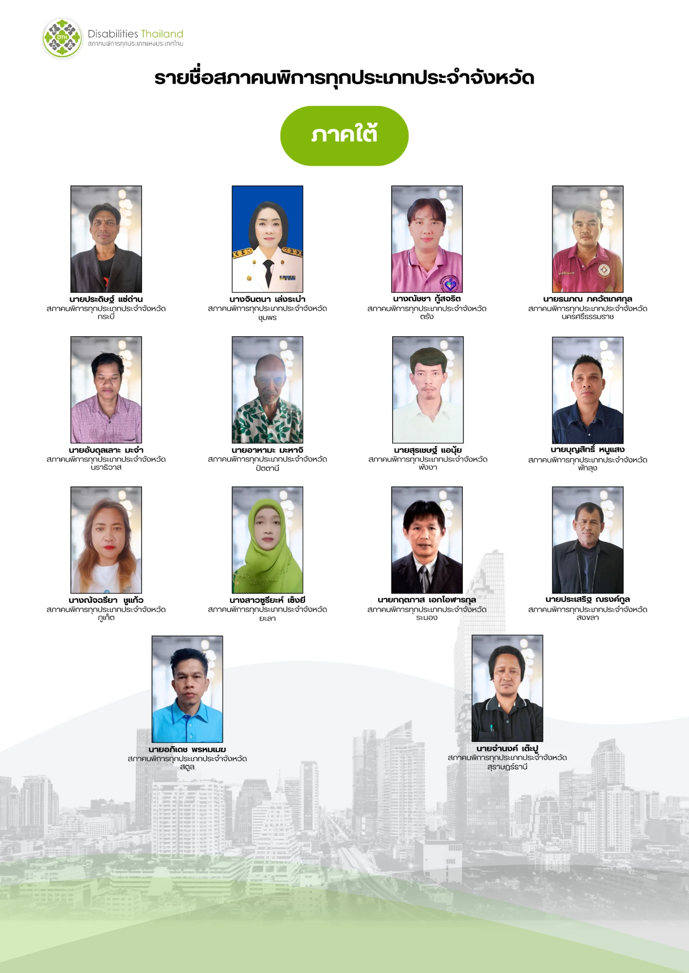 สภาคนพิการประจำจังหวัด ภาคใต้